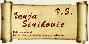 Vanja Šiniković vizit kartica
